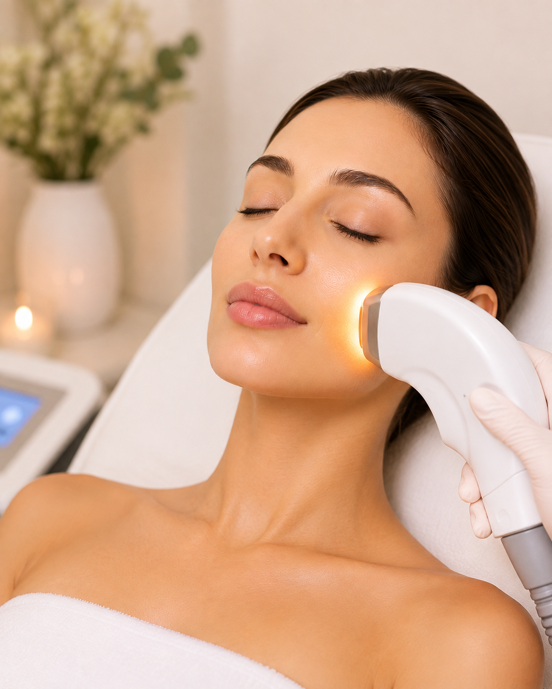 BBL / IPL ışık uygulaması klinik cihaz detayı